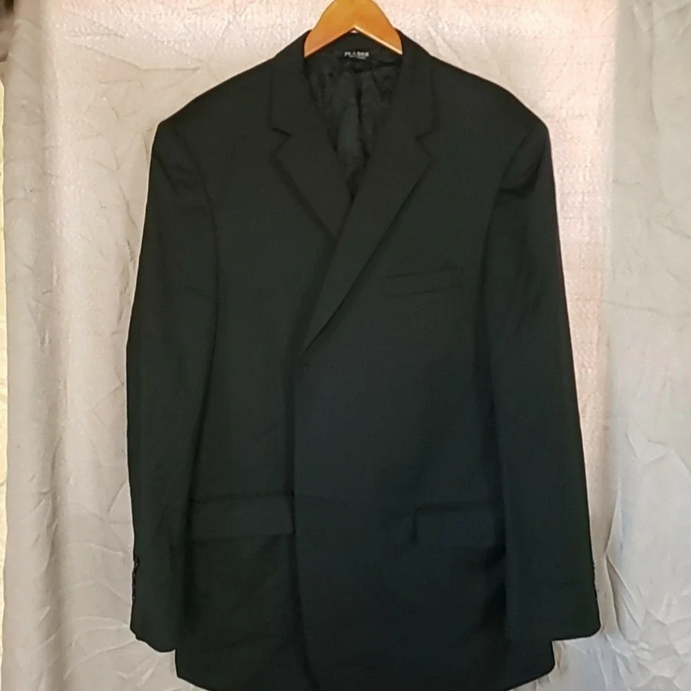 Jos A Bank Suit Jacket Mens 48 Black 100% Wool Signature Mitchell Notch Lapel